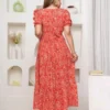 Coral Red Feeding Kurti Back View