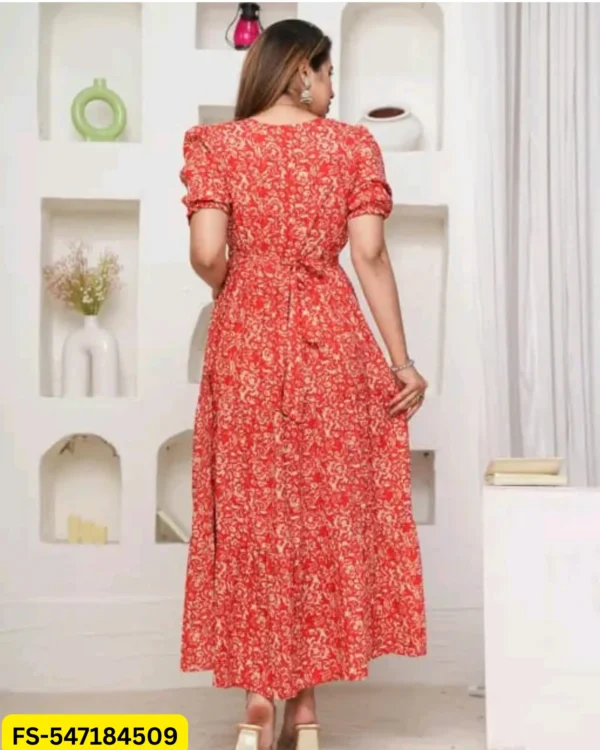 Coral Red Feeding Kurti Back View