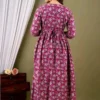 Designer Cotton Maternity Feeding Kurti Back View Back view of designer cotton maternity feeding kurti with relaxed fit and printed design.